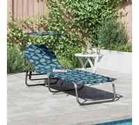Vidaxl Transat Pliant Avec Motif Feuille En Tissu Oxford 600d