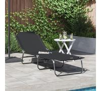 Vidaxl Transat Pliant Portable Noir En Tissu Oxford 600d