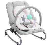 vidaXL Transat pour Bébé Balançoire pour Tout-petits Berceau pour Bébé Siège Basculant Chambre à Coucher Maison Intérieur Gris Clair Acier