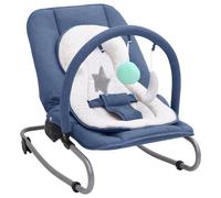 Vidaxl Transat Pour Bébé Bleu Marine Acier