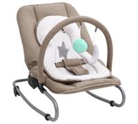 Vidaxl Transat Pour Bébé Taupe Acier