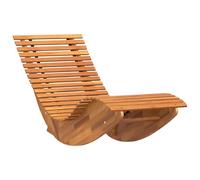 vidaXL Transats à Bascule 2 Pcs en Bois d'Acacia Massif Transat Pliante Chaise Longue d'Extérieur Mobilier de Plage Confortable