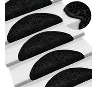 Vidaxl Tapis D'escalier 10 Pcs 56x20 Cm Noir
