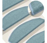 Vidaxl Tapis De Marches D'escalier 15 Pcs Bleu 65x24x4 Cm