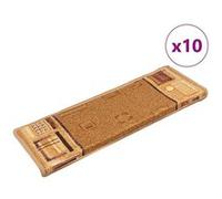 Vidaxl Tapis D'escalier Autoadhésifs 10 Pcs 65x25 Cm Beige