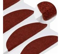 vidaXL Tapis d'escalier auto-adhésifs 15 pièces 56x17x3 cm Rouge