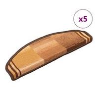 vidaXL Tapis d'escalier auto-adhésifs 5 pièces 65x21x4 cm Brun