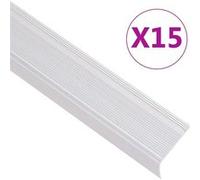 Nez de marche Forme en L 15 pcs Aluminium 100 cm Argenté