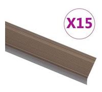 vidaXL Trapneuzen L-vormig 15 st 90 cm aluminium bruin146745 Marron G