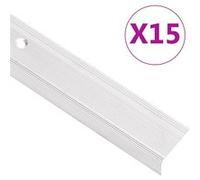 vidaXL Nez de marche Forme en L Aluminium 15 pcs 90 cm Argenté
