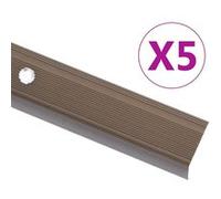 Trapneuzen L-vormig 5 st 100 cm aluminium bruin146762