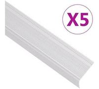Nez de marche Forme en L 5 pcs Aluminium 100 cm Argenté