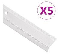 Nez de marche Forme en L 5 pcs Aluminium 100 cm Argenté
