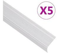 Nez de marche Forme en L 5 pcs Aluminium 100 cm Argenté