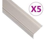 Nez de marche Forme en L 5 pcs Aluminium 90 cm Champagne