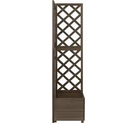 vidaXL Jardinière d'angle en treillis Gris 40x40x150 cm Bois de sapin 316412