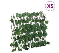 vidaXL Treillis de feuille de vigne artificiel extensible 5 pcs