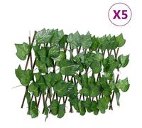 vidaXL Treillis de Feuille de Vigne Artificiel Extensible 5 pcs, Écran de Clôture, Brise-vue d’Intimité, Décoration de 366581