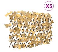 vidaXL Treillis de feuille d'érable artificiel extensible 5 pcs