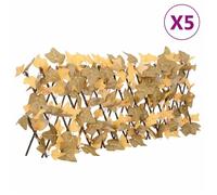 vidaXL Treillis de Feuille d'Érable Artificiel Extensible 5 pcs, Écran de Clôture, Brise-vue d’Intimité, Décoration de 366593