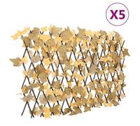vidaXL Treillis de Feuille d'Érable Artificiel Extensible 5 pcs, Écran de Clôture, Brise-vue d’Intimité, Décoration de 366595
