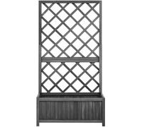 vidaXL Treillis de jardin avec bac à fleurs Noir 70x30x135 cm Bois de sapin