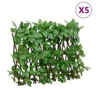 vidaXL Treillis avec lierre artificiel 5 pcs. Extensible 180x30 cm