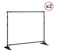 vidaXL Trépieds de fond 2 pcs. noir 254x243 cm acier