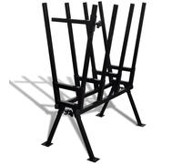 vidaXL Tréteau enduit de poudre noir pour travail en bois