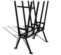 vidaXL Tréteau enduit de poudre noir pour travail en bois