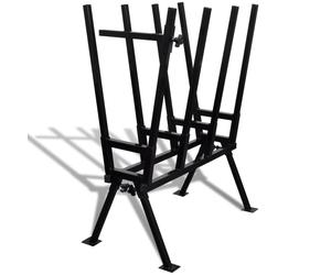 vidaXL Tréteau enduit de poudre noir pour travail en bois