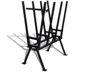 vidaXL Tréteau enduit de poudre noir pour travail en bois