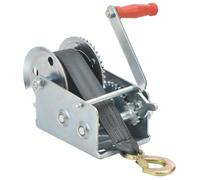 vidaXL Treuil manuel 1130 kg avec sangle – Robuste – Argent/Noir