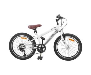 VIDAXL Tricycle enfant 3 roues 20"" 6 vitesses, cadre acier, selle et guidon réglables, blanc (5-8 ans)