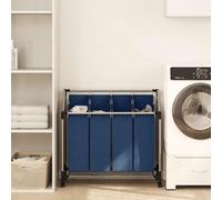vidaXL Trieur à linge avec 4 poches bleu acier
