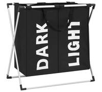 VidaXL Trieuse à linge à 2 sections Noir