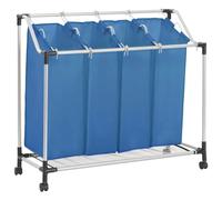 Vidaxl Trieuse À Linge Avec 4 Sacs Bleu Acier-Syma