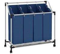 Vidaxl Trieuse À Linge Avec 4 Sacs Bleu Acier-Syma