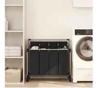 vidaXL Trieuse à linge avec 4 sacs gris