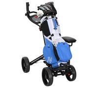 vidaXL Trolley de Golf avec Siège Noir Aluminium Pliable, Chariot de Golf avec Tableau, Transport Pratique, Accessoires de Loisir en Plein air