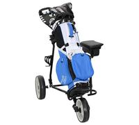 Vidaxl Trolley De Golf Avec Siège Noir Et Blanc 100 X 60 X 130 Cm Fer