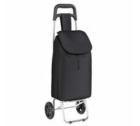 vidaXL Trolley de Shopping Noir 35 x 28 x 92 cm Tissu Oxford, Un Chariot Moderne, léger, Pliable, Durable pour Le marché, résistant à l'eau, idéal pour Vos Courses