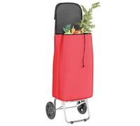 vidaXL Trolley de Shopping Rouge 35 x 28 x 92 cm Tissu Oxford, Chariot Portable, Panier de Courses Tendance, brouette Pliable, Aide Mobile pour Le marché
