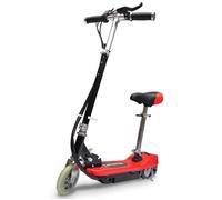 VidaXL - Trottinette enfant électrique, rouge et noire, 120W, avec selle
