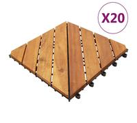 vidaXL Tuiles de terrasse 20 pcs Marron 30x30 cm Bois massif d'acacia