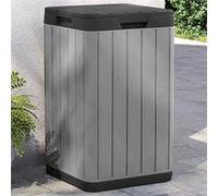 vidaXL Poubelle d'extérieur Bac à ordures 38x38x65 cm PP Gris 364225