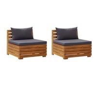 Tuinbank 2-zits met kussens massief acaciahout316247