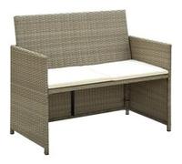 Vidaxl Canapé De Jardin À 2 Places Avec Coussins Beige Résine Tressée Beige
