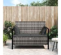 Vidaxl Banc De Jardin À 2 Places Avec Coussins Gris Résine Tressée