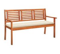 vidaXL Banc de jardin en bois d'eucalyptus 3 places avec coussin 150 cm extérieur